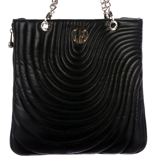 Henri Bendel 🖤🎀 No7 Black Quilted Leather Bag With Silver Hardware! - Picture 3 of 17